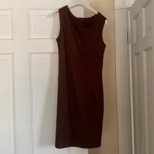 Brown body hugging mini dress